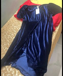 Elegant Blue Velvet Maxi Dress