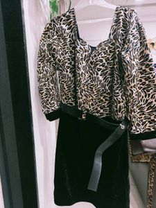 Vintage Animal Print Dress One Piece