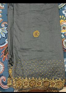 Women Grey Partywear Saree