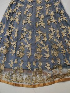 Elegant Embroidered Grey Anarkali