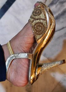 Gold Embellished bridal heels