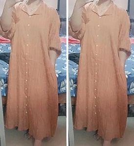 Brown Maxi Shirt Dress