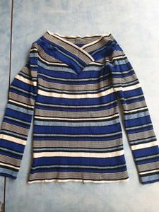 Striped V-Neck Top &amp; Jeans