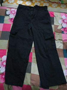 Black Wash Cargo Jeans