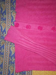 Pink Button-Down Cardigan