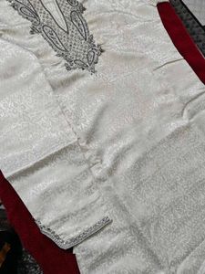 Elegant Embroidered off white Kurta Set for men ,