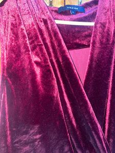 Wardrobe Burgundy Velvet Jumpsuit L