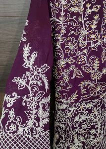 Elegant Embroidered Purple Kurta