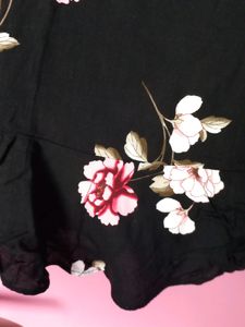 Black Printed Skirt