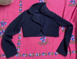 Navy Cropped Jacket
