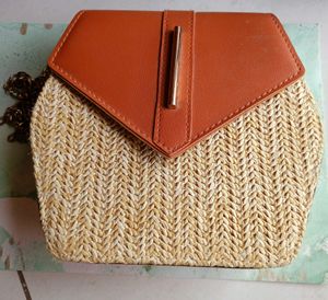 Jute &amp; Brown Boho Sling Bag