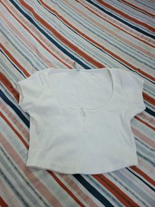 New Me White Crop Top