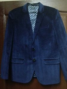 Elegant Blue Velvet Coat
