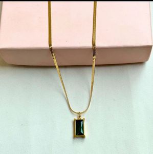 18 Carat Gold Plated Emerald Necklace