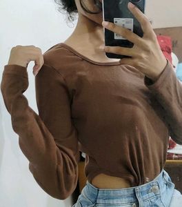 Brown Long Sleeve Top