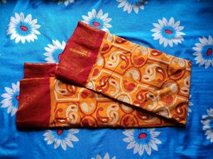 Orange Cotton Gadoyal Saree