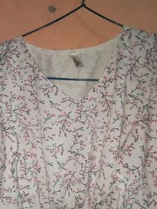 Floral Print White Top