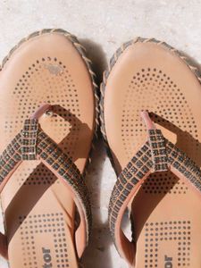 Doctor Soft Stone Work Slippers For Women Size 6