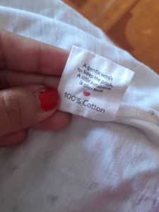 White Print Button-Down Shirt
