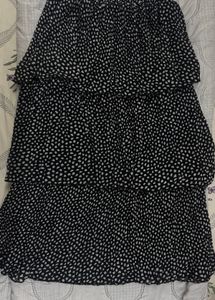 Black &amp; White Tiered Skirt