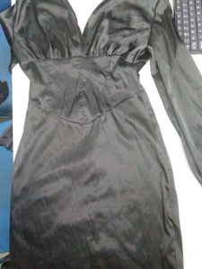 URBANIC Black Party Bell Sleeve Bodycon Mini Dress