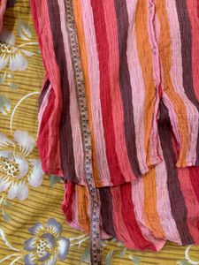 Oversized Striped Button-Up Shirt