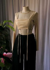 Trendy Beige Crop Top