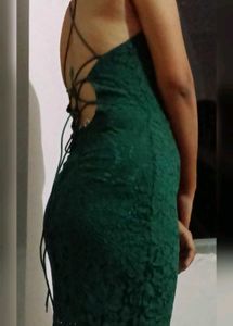 Green Lace Midi Dress