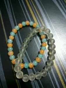 Clear &amp; Blue-orange Bracelets