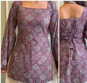 Printed Square Neck Tunic
