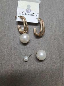 Two Way Wear Pearl Earrings