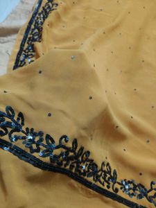 Elegant Mustard Yellow Saree