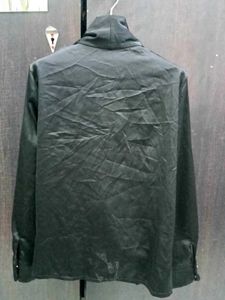 🖤✨ Black Satin Draped Wrap Top |Chic &amp; Classy