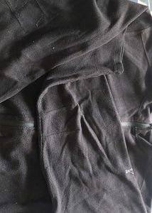 unisex Black Fleece Zip-Up superwarm jacket