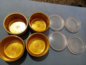 Silver Plated Bowls with Lids (Set of 4)