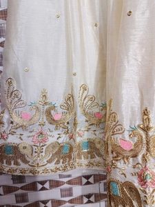 Embroidered Cream Lehenga