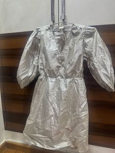 H&amp;M Silver Mini Dress