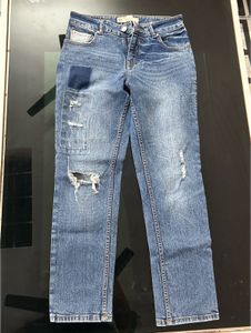 Distressed Patch Jeans