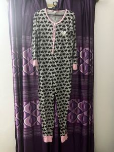 Heart Print Pajama Onesie