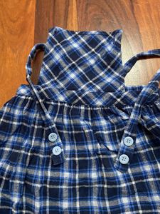 Blue Plaid Pinafore Dress