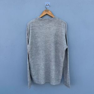 Gray Knit Pullover Sweater
