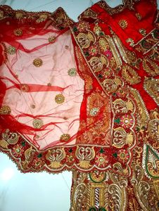 Red Embroidered Bridal Lehenga