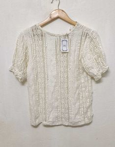 Trendy New Lace Detail Top