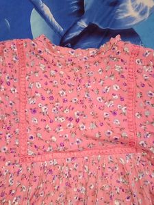 Flower Print Pink Top