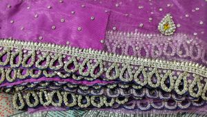 heavy beautiful purple sari with blouse and pettic