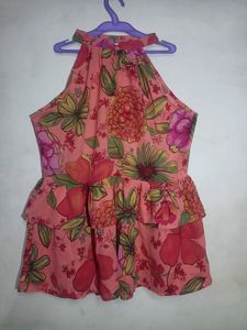 Floral Cut Sleeves Top