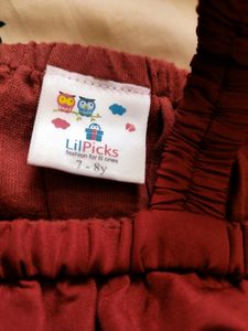 Lilpicks Maroon Coord Set 7-8 Years