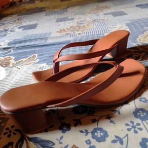 Tan Block Heel Sandals