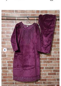 new velvet kurta set 40 size Free Delivery