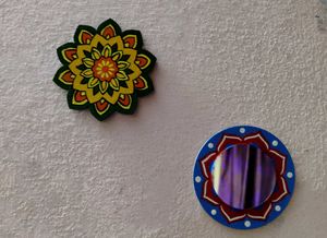 Beautiful Hand-Painted Mandala & Mirror Wall